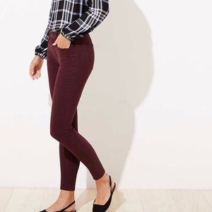 LOFT Plum Sateen Pants